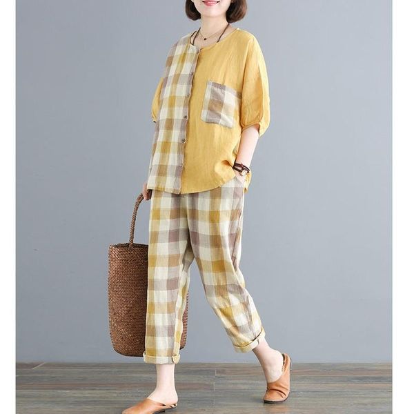 women's two piece pants summer two-piece suit women set o-neck patchwork shirt + cropped suits casual 2 sets womens outfits x228, White
women's two piece pants summer two-piece suit women set o-neck patchwork shirt + cropped suits casual 2 sets womens outfits x228, White