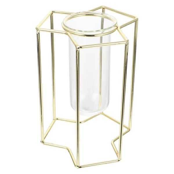 vases 1pc glass tube vase hydroponic container plant with iron art bracket 
vases 1pc glass tube vase hydroponic container plant with iron art bracket