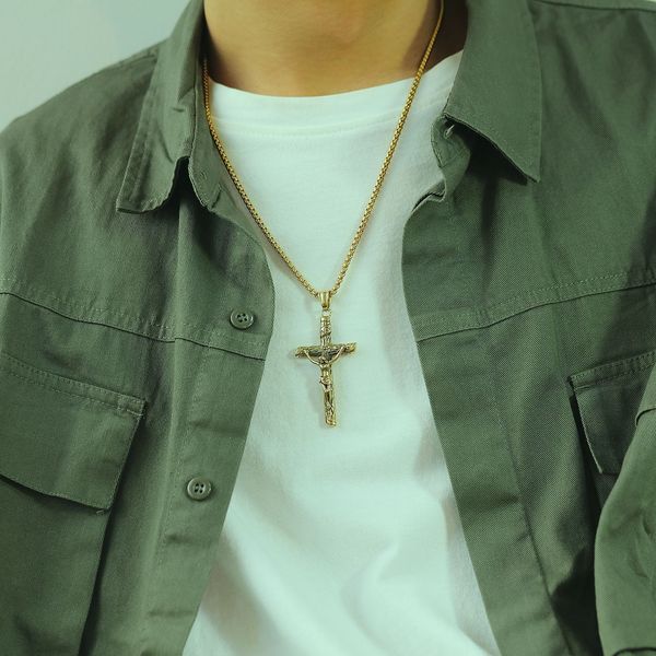 personalized stainless steel cross jesus pendant fashion men's titanium steel necklace religious jewelry, Silver
personalized stainless steel cross jesus pendant fashion men's titanium steel necklace religious jewelry, Silver