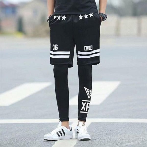 men's pants stretch outer wear tight-fitting long-length trousers running homosexual sports leggings five-point shorts two, Black
men's pants stretch outer wear tight-fitting long-length trousers running homosexual sports leggings five-point shorts two, Black