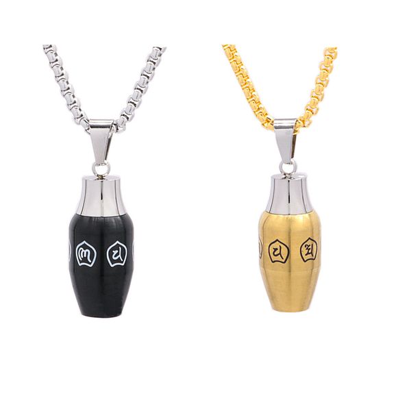 1pc unique black pet ash box memorial necklace buddhism six-word mantra bottle for men stainless steel clavicle chain necklaces, Silver
1pc unique black pet ash box memorial necklace buddhism six-word mantra bottle for men stainless steel clavicle chain necklaces, Silver