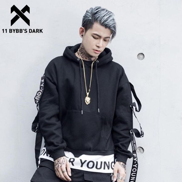 men's hoodies & sweatshirts 11 bybb's dark hip hop patchwork ribbon hoodie men 2021 harajuku streetwear pullover fashion casual ov, Black
men's hoodies & sweatshirts 11 bybb's dark hip hop patchwork ribbon hoodie men 2021 harajuku streetwear pullover fashion casual ov, Black