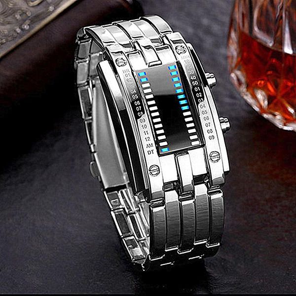 wristwatches fashion waterproof sport digital watches for men women stainless steel led watch electronic men's clock bracelets, Slivery;brown
wristwatches fashion waterproof sport digital watches for men women stainless steel led watch electronic men's clock bracelets, Slivery;brown