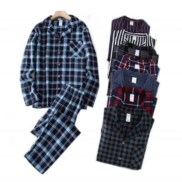 men's sleepwear spring autumn homewear men casual plaid pajama sets male 100% cotton suit long sleeve turn-down collar shirt & pants, Black;brown
men's sleepwear spring autumn homewear men casual plaid pajama sets male 100% cotton suit long sleeve turn-down collar shirt & pants, Black;brown