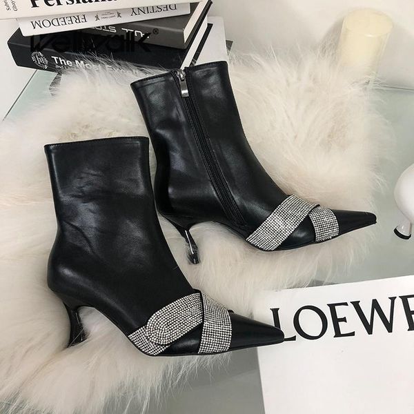 boots brand buckle designer ankle women winter kitten heel shoes with rhinestone cross strap booties side zipper luxury fashion, Black
boots brand buckle designer ankle women winter kitten heel shoes with rhinestone cross strap booties side zipper luxury fashion, Black