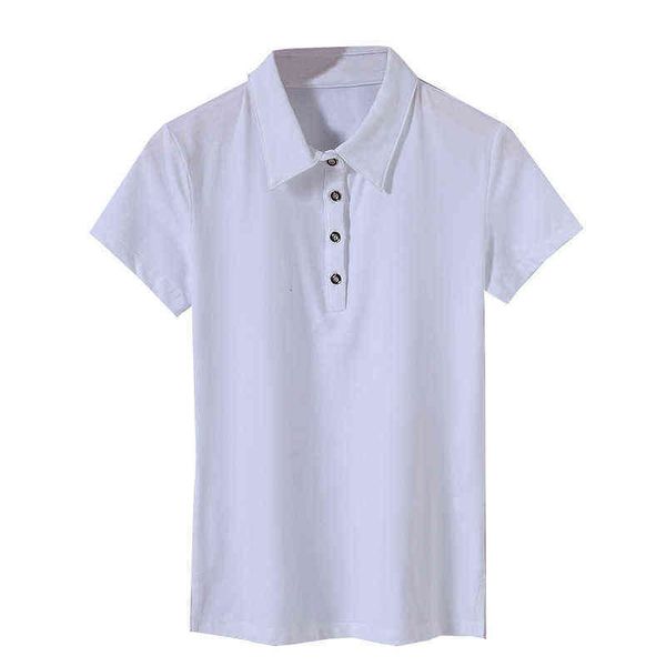 button summer solid lapel korean slim fit women's short sleeve t-shirt simple fashion white collar shirt 1818
button summer solid lapel korean slim fit women's short sleeve t-shirt simple fashion white collar shirt 1818