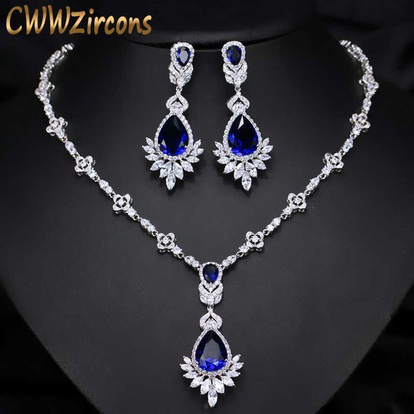 aaa quality cubic zirconia big drop royal blue bridal wedding evening earring necklace jewelry set for women t064 210714, Silver
aaa quality cubic zirconia big drop royal blue bridal wedding evening earring necklace jewelry set for women t064 210714, Silver