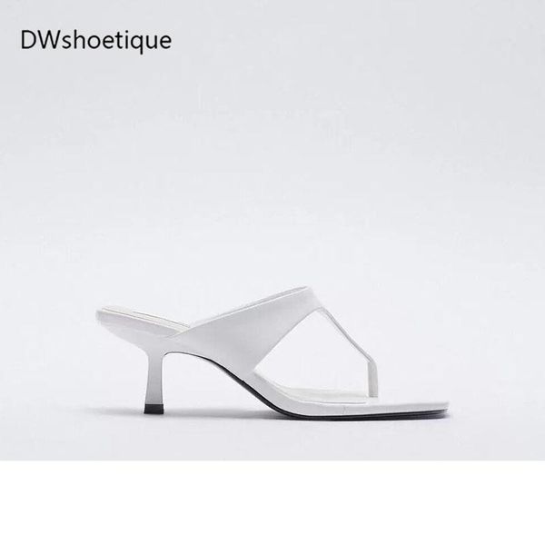 summer square toe women sandals flip flops low thin heel women slides, Black