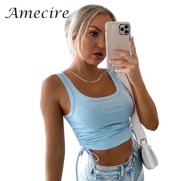 women's tanks & camis amecire ribbed summer 2021 for women lovely knitted cropped casual fashion girls street wear chic drawstring, White
women's tanks & camis amecire ribbed summer 2021 for women lovely knitted cropped casual fashion girls street wear chic drawstring, White