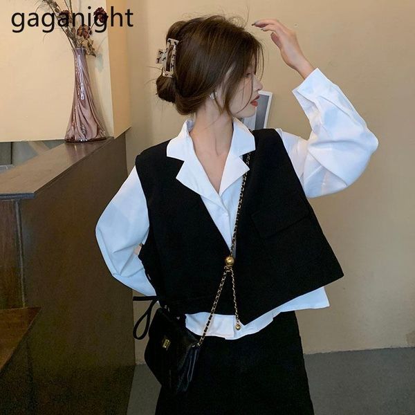 women's vests gaganight office lady two pieces set white long sleeves shirt crop black vest fashion women 2pieces loose suit chic korea, Black;white
women's vests gaganight office lady two pieces set white long sleeves shirt crop black vest fashion women 2pieces loose suit chic korea, Black;white
