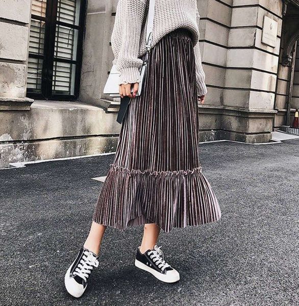 popular waist autumn korean and winter high new a-line velvet half length pleated fairy skirt hot, White;black
popular waist autumn korean and winter high new a-line velvet half length pleated fairy skirt hot, White;black