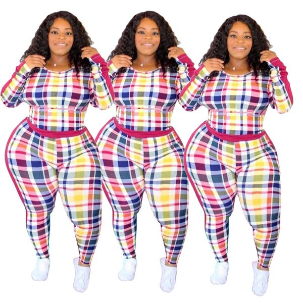 long sleeve womens set colorful plaid two piece set lady casual o-neck sweatshirt high waist pants set outfits skinny, Gray
long sleeve womens set colorful plaid two piece set lady casual o-neck sweatshirt high waist pants set outfits skinny, Gray