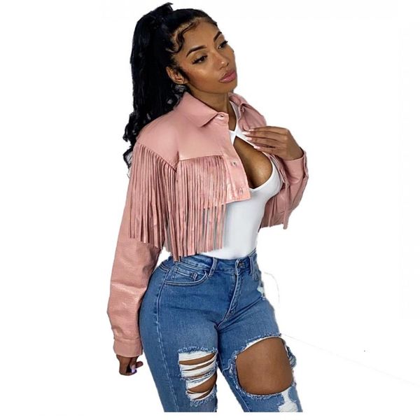 black pink solid tassel faux women's jackets full sleeve shorts outerwear fashion crocodile standard plutonium leather jacket a018
black pink solid tassel faux women's jackets full sleeve shorts outerwear fashion crocodile standard plutonium leather jacket a018