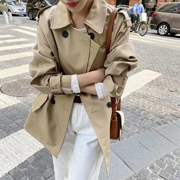 women's trench coats trendy 2021 spring autumn temperament windbreaker jacket short explosive british style coat outerwear zh444, Tan;black
women's trench coats trendy 2021 spring autumn temperament windbreaker jacket short explosive british style coat outerwear zh444, Tan;black