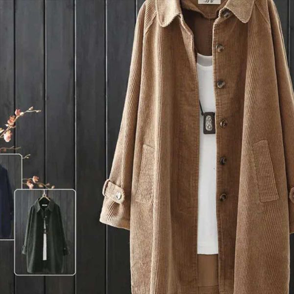 women's trench coats jackets women autumn solid simple all match harajuku corduroy coat womens long sleeve clothing, Tan;black 
women's trench coats jackets women autumn solid simple all match harajuku corduroy coat womens long sleeve clothing, Tan;black