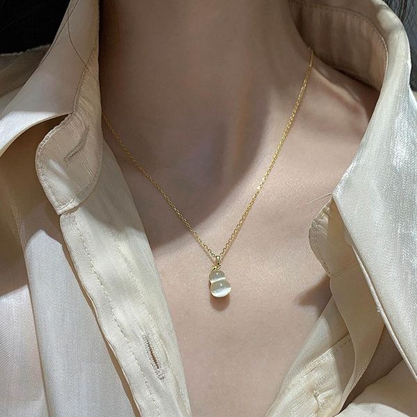 pendant necklaces necklace jewelry opal double-sided gourd female women clavicle chain valentine's day gifts, Silver
pendant necklaces necklace jewelry opal double-sided gourd female women clavicle chain valentine's day gifts, Silver