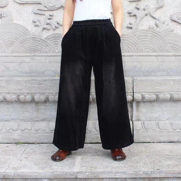 women's pants & capris autumn arts style women elastic waist loose cotton corduroy all-matched casual vintage wide leg s535, Black;white
women's pants & capris autumn arts style women elastic waist loose cotton corduroy all-matched casual vintage wide leg s535, Black;white