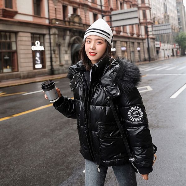 Thick Women's Jacket 2021 Winter Loose Short Warm Coats Large Faux Fur Collar Glossy Female Parka Qvu0, Black
Thick Women's Jacket 2021 Winter Loose Short Warm Coats Large Faux Fur Collar Glossy Female Parka Qvu0, Black
