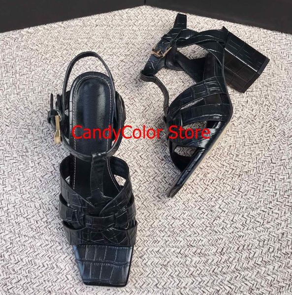 dress shoes crocodile leather open toe rome designer sandalias mujer fashion ankle wrap gladiator brand girls party high heels pumps, Black
dress shoes crocodile leather open toe rome designer sandalias mujer fashion ankle wrap gladiator brand girls party high heels pumps, Black