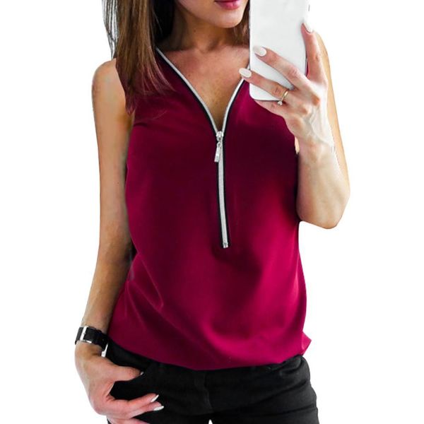 2021 summer sleeeless blouses women clothing est solid color neck shirts loose chiffon zipper blusas mujer women, White
2021 summer sleeeless blouses women clothing est solid color neck shirts loose chiffon zipper blusas mujer women, White