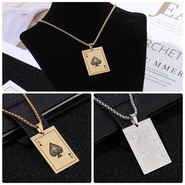 chains jewelry k couple men's ladies card necklace poker pendant spades titanium steel, Silver
chains jewelry k couple men's ladies card necklace poker pendant spades titanium steel, Silver