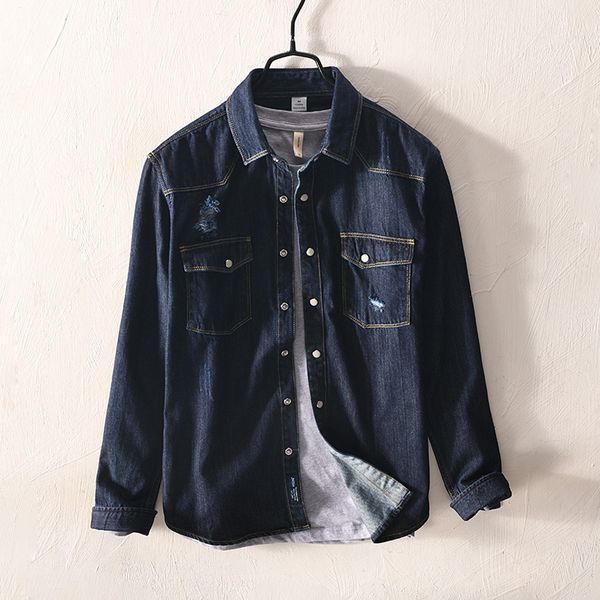 2021 new brand long-sleeved cotton shirts men solid plus size denim male autumn and spring blue shirt mens camisa chemise 9bgy, White;black
2021 new brand long-sleeved cotton shirts men solid plus size denim male autumn and spring blue shirt mens camisa chemise 9bgy, White;black
