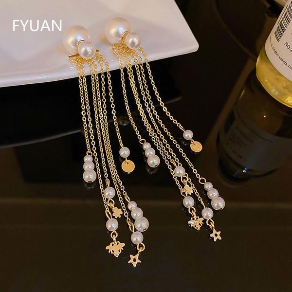 dangle & chandelier fyuan geometric double pearls rhinestone earrings for women bijoux golden long tassel statement jewelry, Silver
dangle & chandelier fyuan geometric double pearls rhinestone earrings for women bijoux golden long tassel statement jewelry, Silver