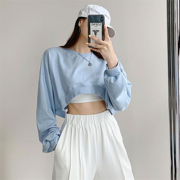 women's hoodies & sweatshirts cropped women all-match stylish leisure female short sweatshirt round neck long sleeve hoodie, Black
women's hoodies & sweatshirts cropped women all-match stylish leisure female short sweatshirt round neck long sleeve hoodie, Black