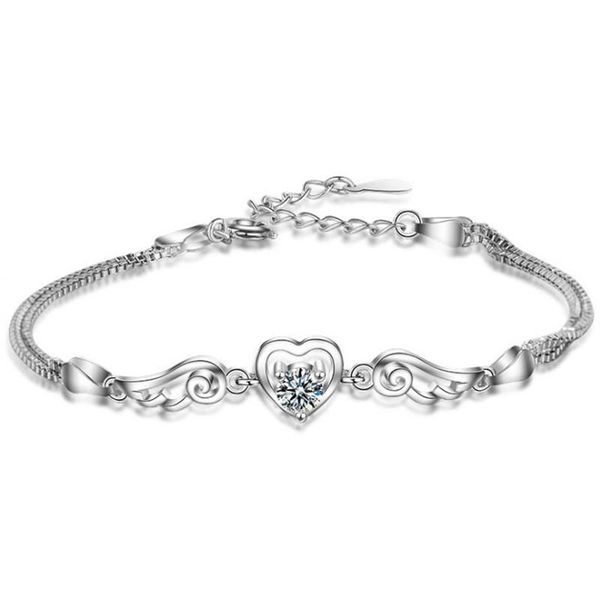 charm bracelets fashion personality creative jewelry 925 sterling silver angel heart shaped love two colors crystal bracelet b75, Golden;silver
charm bracelets fashion personality creative jewelry 925 sterling silver angel heart shaped love two colors crystal bracelet b75, Golden;silver