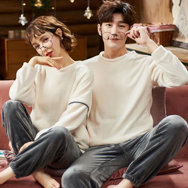 men's sleepwear atoxy couple pajamas women autumn winter thick flannel long-sleeved round neck suit casual coral fleece home service, Black;brown
men's sleepwear atoxy couple pajamas women autumn winter thick flannel long-sleeved round neck suit casual coral fleece home service, Black;brown