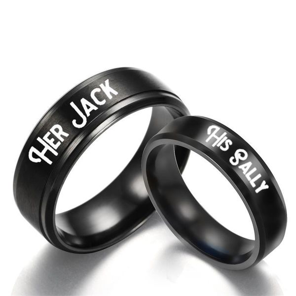 stainless steel couple rings cross-border explosive handwear her jack his sally titanium steel rings, Silver
stainless steel couple rings cross-border explosive handwear her jack his sally titanium steel rings, Silver