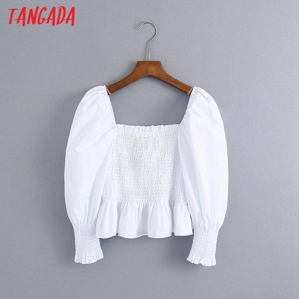 women's blouses & shirts tangada women white pleated crop shirt three qurater sleeve 2021 chic female slim 6z88
women's blouses & shirts tangada women white pleated crop shirt three qurater sleeve 2021 chic female slim 6z88