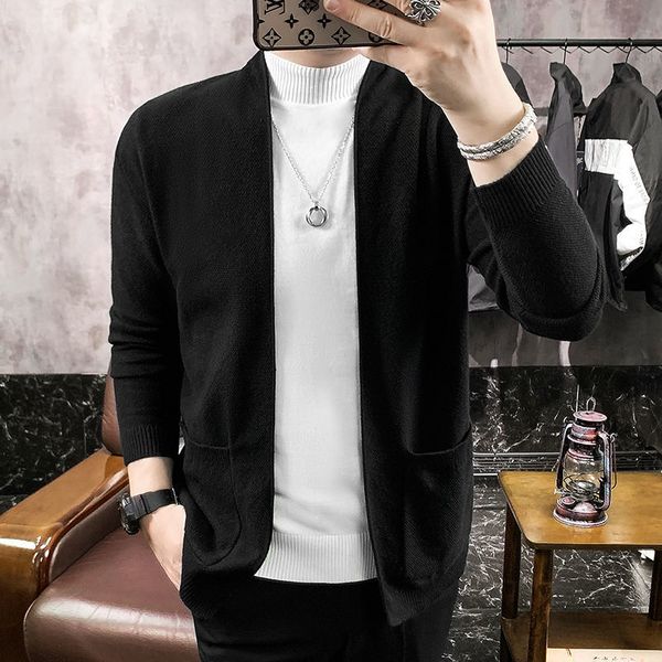 men's 2021 winter new knitwear long cashmere cardigans male wool sweaters coats clothes slim fit 4 color woollen sweater 36h0, White;black
men's 2021 winter new knitwear long cashmere cardigans male wool sweaters coats clothes slim fit 4 color woollen sweater 36h0, White;black