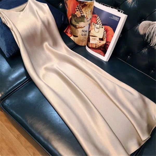 casual dresses high-quality fashions girls dress long satin spaghetti soft green woman silky fake plus size s-4xl up07, Black;gray
casual dresses high-quality fashions girls dress long satin spaghetti soft green woman silky fake plus size s-4xl up07, Black;gray