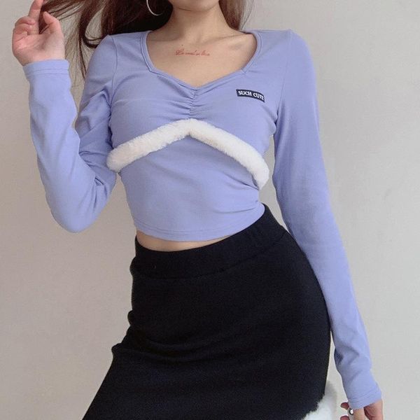seasons harajuku tshirts woman feather patchwork frills crop female streetwear long sleeve v neck t-shirt women asts82277, White
seasons harajuku tshirts woman feather patchwork frills crop female streetwear long sleeve v neck t-shirt women asts82277, White