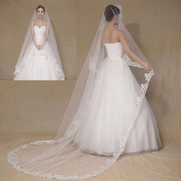 bridal veils real po 3m cathedral wedding one layer full lace edge white long veil no comb accessories mariage, Black
bridal veils real po 3m cathedral wedding one layer full lace edge white long veil no comb accessories mariage, Black