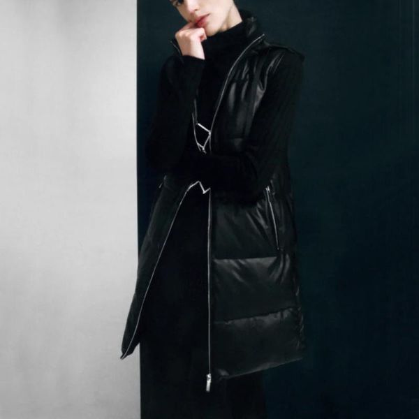 women's vests malina black hooded women fashion zipper pu leather coats elegant long a line female ladies js, Black;white
women's vests malina black hooded women fashion zipper pu leather coats elegant long a line female ladies js, Black;white
