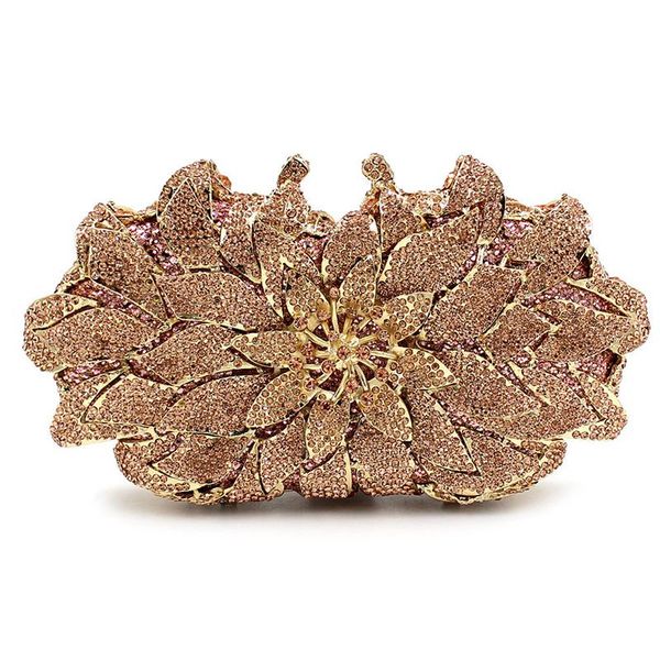 luxury pink crystal women's purses and handbags fashion diamond floral evening bag clutches female gold metal party purse bags
luxury pink crystal women's purses and handbags fashion diamond floral evening bag clutches female gold metal party purse bags