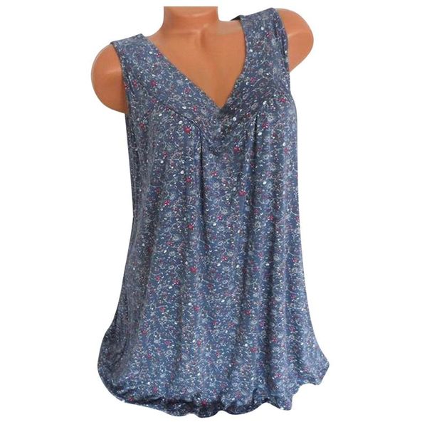 women's blouses & shirts sleeveless vest summer loose leisure floral printed v-neck women blusas mujer femme, White
women's blouses & shirts sleeveless vest summer loose leisure floral printed v-neck women blusas mujer femme, White