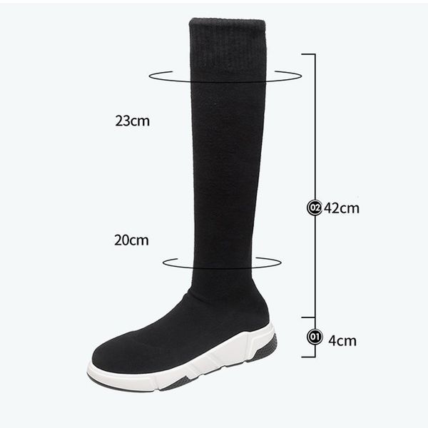 over the knee boots women sock sneakers stretch fabric shoes slip-on platform boots for girls 2020 flat long boots high quality, Black
over the knee boots women sock sneakers stretch fabric shoes slip-on platform boots for girls 2020 flat long boots high quality, Black