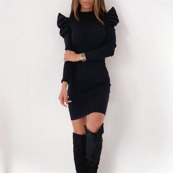 casual dresses women's dress fashion elegant autumn and winter solid color long puff sleeve o-neck party mini sweater tight, Black;gray
casual dresses women's dress fashion elegant autumn and winter solid color long puff sleeve o-neck party mini sweater tight, Black;gray