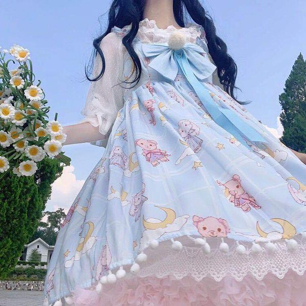 casual dresses lolita summer women's for girls 2021 elegant cartoon print short sleeve harajuku kawaii clothes pink loli c4lh, Black;gray
casual dresses lolita summer women's for girls 2021 elegant cartoon print short sleeve harajuku kawaii clothes pink loli c4lh, Black;gray