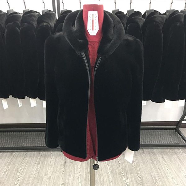 women's fur & faux real mink men regular coat with hood full sleeves autumn winter jacket, Black
women's fur & faux real mink men regular coat with hood full sleeves autumn winter jacket, Black