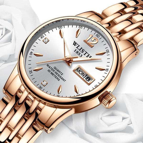 wristwatches women dress watch rose gold stainless steel wlisth brand fashion ladies wristwatch week date quartz clock female luxury watches, Slivery;brown
wristwatches women dress watch rose gold stainless steel wlisth brand fashion ladies wristwatch week date quartz clock female luxury watches, Slivery;brown