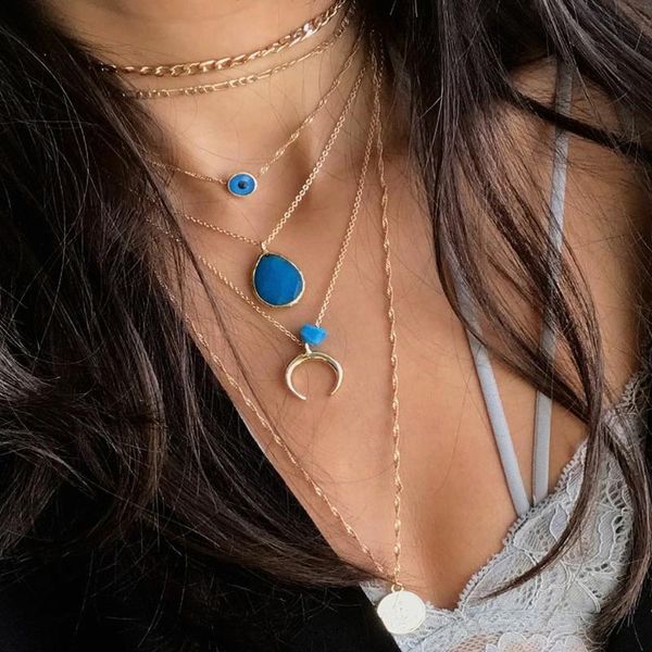 pendant necklaces 2021 vintage female fashion for women blue water drop eyes cube horn necklace jewelry gift wholesale, Silver
pendant necklaces 2021 vintage female fashion for women blue water drop eyes cube horn necklace jewelry gift wholesale, Silver