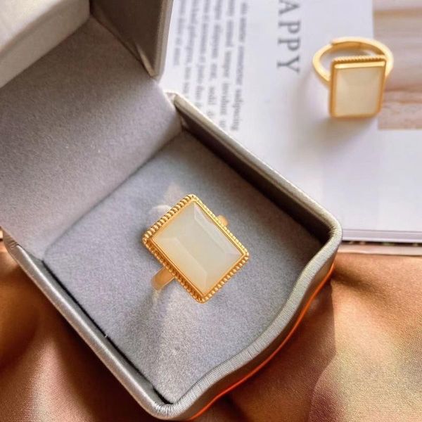 cluster rings natural an white jade geometric opening adjustable ring chinese style retro unique antique gold craft women's jewelry, Golden;silver
cluster rings natural an white jade geometric opening adjustable ring chinese style retro unique antique gold craft women's jewelry, Golden;silver