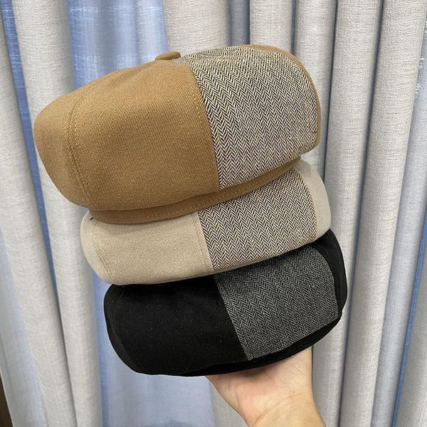berets japanese literature and art autumn winter houndstooth stitching belle hat female retro british woolen octagonal beret, Blue;gray
berets japanese literature and art autumn winter houndstooth stitching belle hat female retro british woolen octagonal beret, Blue;gray