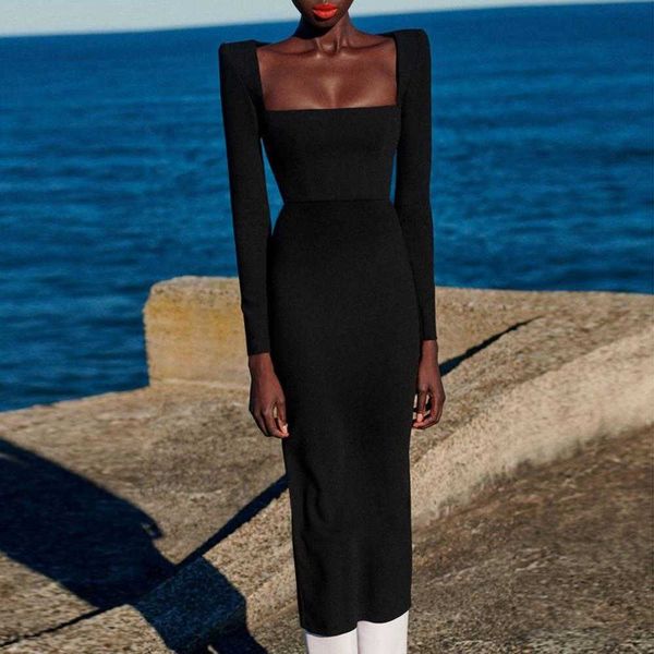 winter women designer midi black bandage dress ladies long sleeve elegant bodycon party vestido 210527, Black;gray
winter women designer midi black bandage dress ladies long sleeve elegant bodycon party vestido 210527, Black;gray