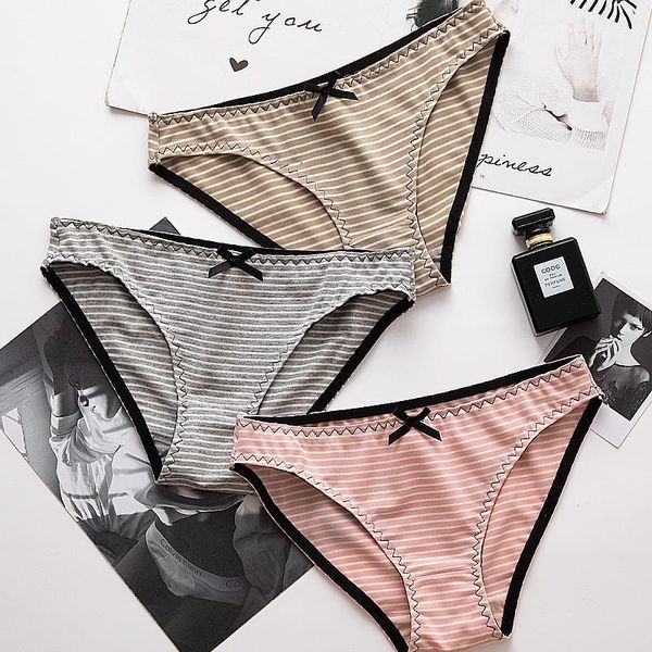 women's panties 2021 simple striped girl underwear cotton low-waist triangle cute and comfortable student, Black;pink
women's panties 2021 simple striped girl underwear cotton low-waist triangle cute and comfortable student, Black;pink