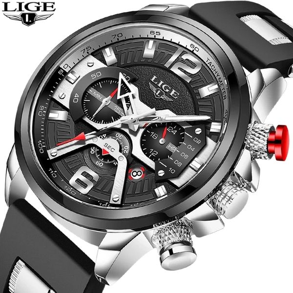 2021 lige new sports mens watches luxury brand watch for men silicone wristwatch waterproof quartz clocks relogio masculino, Silver
2021 lige new sports mens watches luxury brand watch for men silicone wristwatch waterproof quartz clocks relogio masculino, Silver
